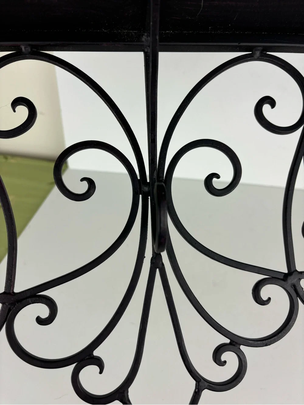 Large Metal Ornate Filigree Wall Shelf/Black Finish